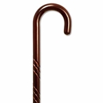 Spiral Tourist Handle Cane - Walnut