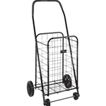 Black Metal Folding Grocery Shopping Cart with Wheels