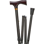 Ladies Adjustable Folding Cane with Derby Top Handle