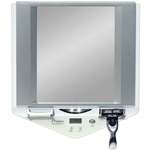 Zadro Fogless Lighted Shower Suction Cup Mirror with Clock