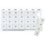 HealthSmart Weekly Pill Organizer with Spanish Translation