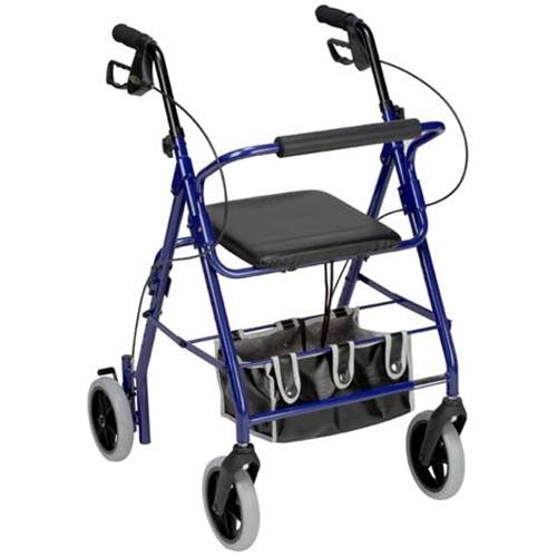 Ultra Lightweight Aluminum Rollator with Adjustable Seat Height at