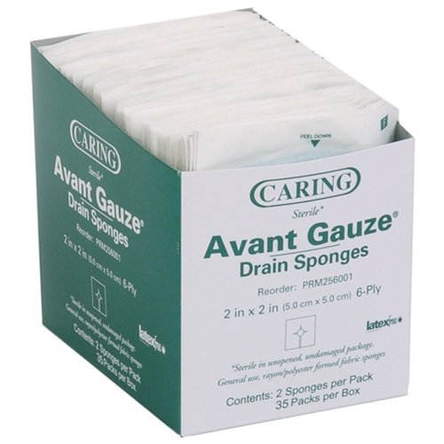 Caring Avant Gauze Drain Sponges at