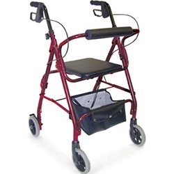 Ultra Lightweight Aluminum Rollator with Adjustable Seat Height