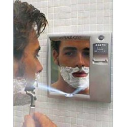 Zadro Fogless Suction Cup Shower Mirror with Light & Clock