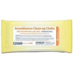 Sage Incontinence Clean-up Cloths  with Dimethicone and Aloe