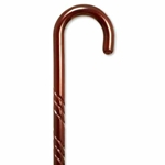 Spiral Tourist Handle Cane - Rosewood