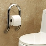 Invisia Wall Toilet Roll Holder with Integrated Support Rail