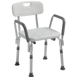 Drive Medical Shower Chair with Back and Removable Padded Arms