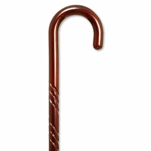 Spiral Tourist Handle Cane - Rosewood