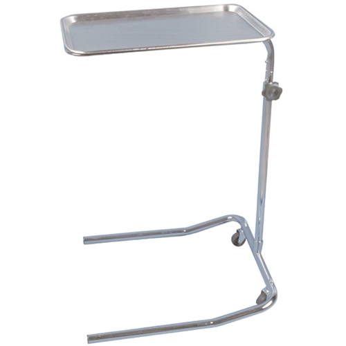 Single-Post Medical Mayo Stand Height-Adjustable 32 3/5" 55 1/2" with Casters 