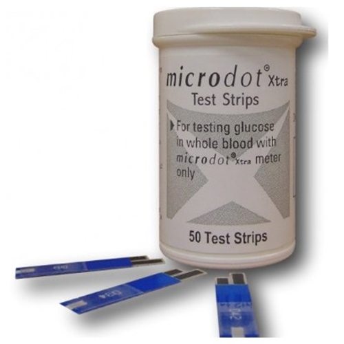 Microdot Xtra Blood Glucose Test Strips