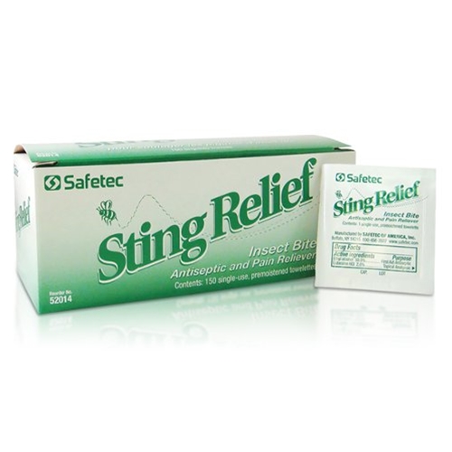 Safetec Insect Sting Relief Wipes