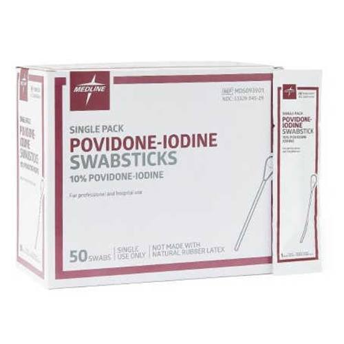 Medline Povidone Iodine PVP Swabsticks