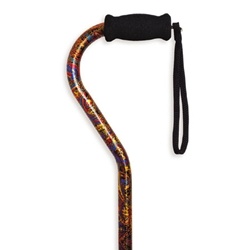 Offset Adjustable Aluminum Cane - Paisley