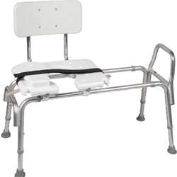 Heavy-Duty Sliding Transfer Bench with Cut-Out Seat