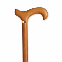 Wood Cane With Derby Handle and Collar