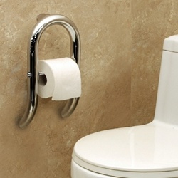 Invisia Wall Toilet Roll Holder with Integrated Support Rail