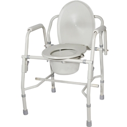 Drive Medical Steel Drop Arm Commode with Padded Arms