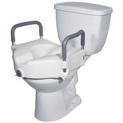 McKesson Raised Toilet Seat with Removable Padded Arms