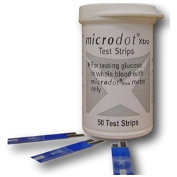 Microdot Xtra Blood Glucose Test Strips