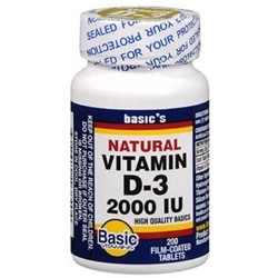 Basic Vitamins Natural Vitamin D-3 Supplement