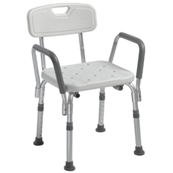 Drive Medical Shower Chair with Back and Removable Padded Arms