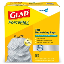 Glad ForceFlex 13 Gallon Drawstring Trash Bags
