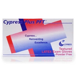 Cypress Plus PFT Textured Latex Exam Gloves