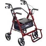 Drive Medical Duet Transport Wheelchair Rollator Walker